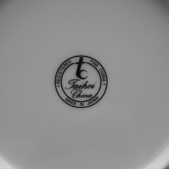 Taihei China 6 3/8"‎ Salad Plate Pink Blue Floral Trim Silver Rim Japan - Picture 3 of 3